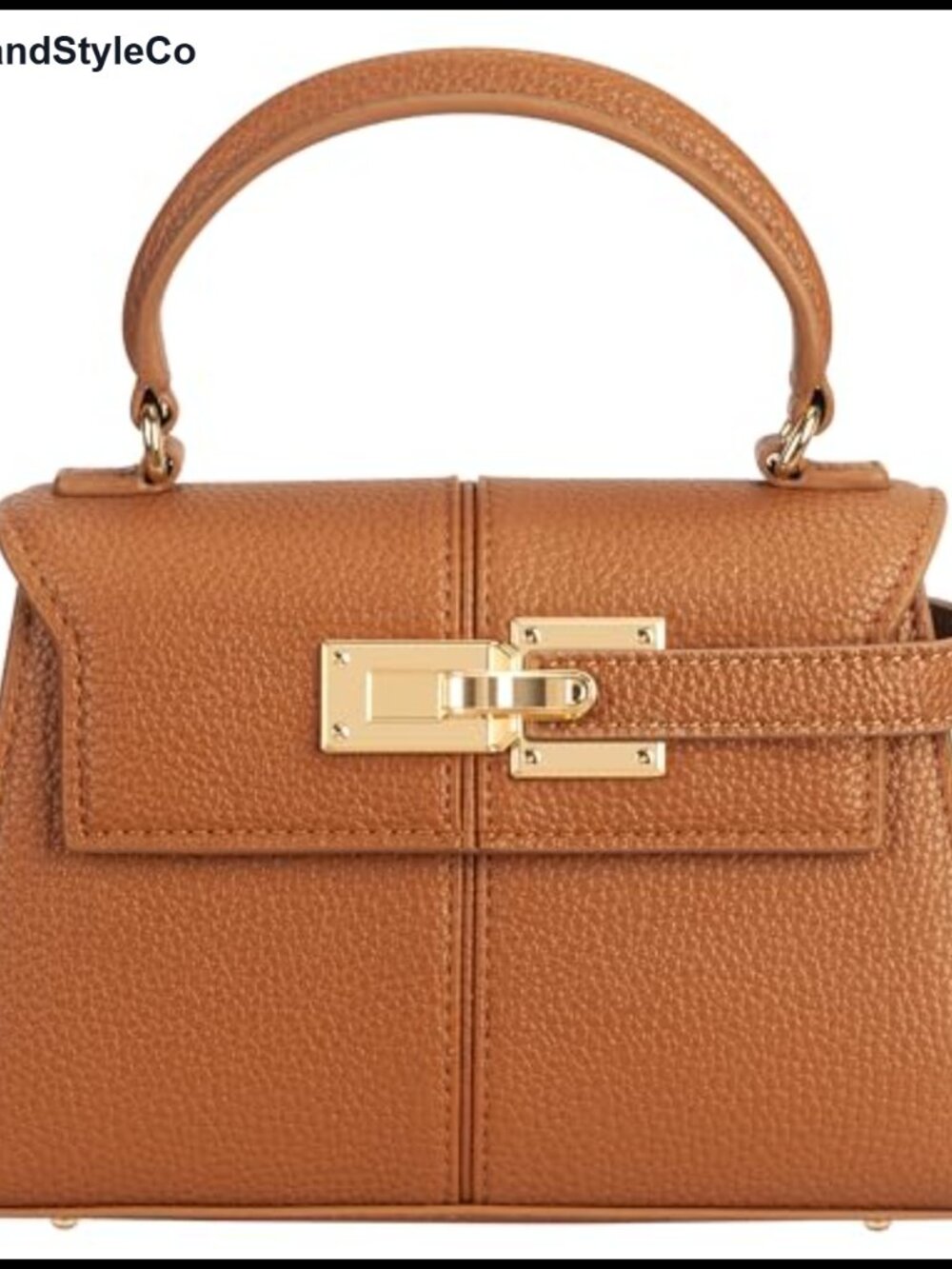 Vegan Leather Top Handle Satchel Bag with Detachable Strap